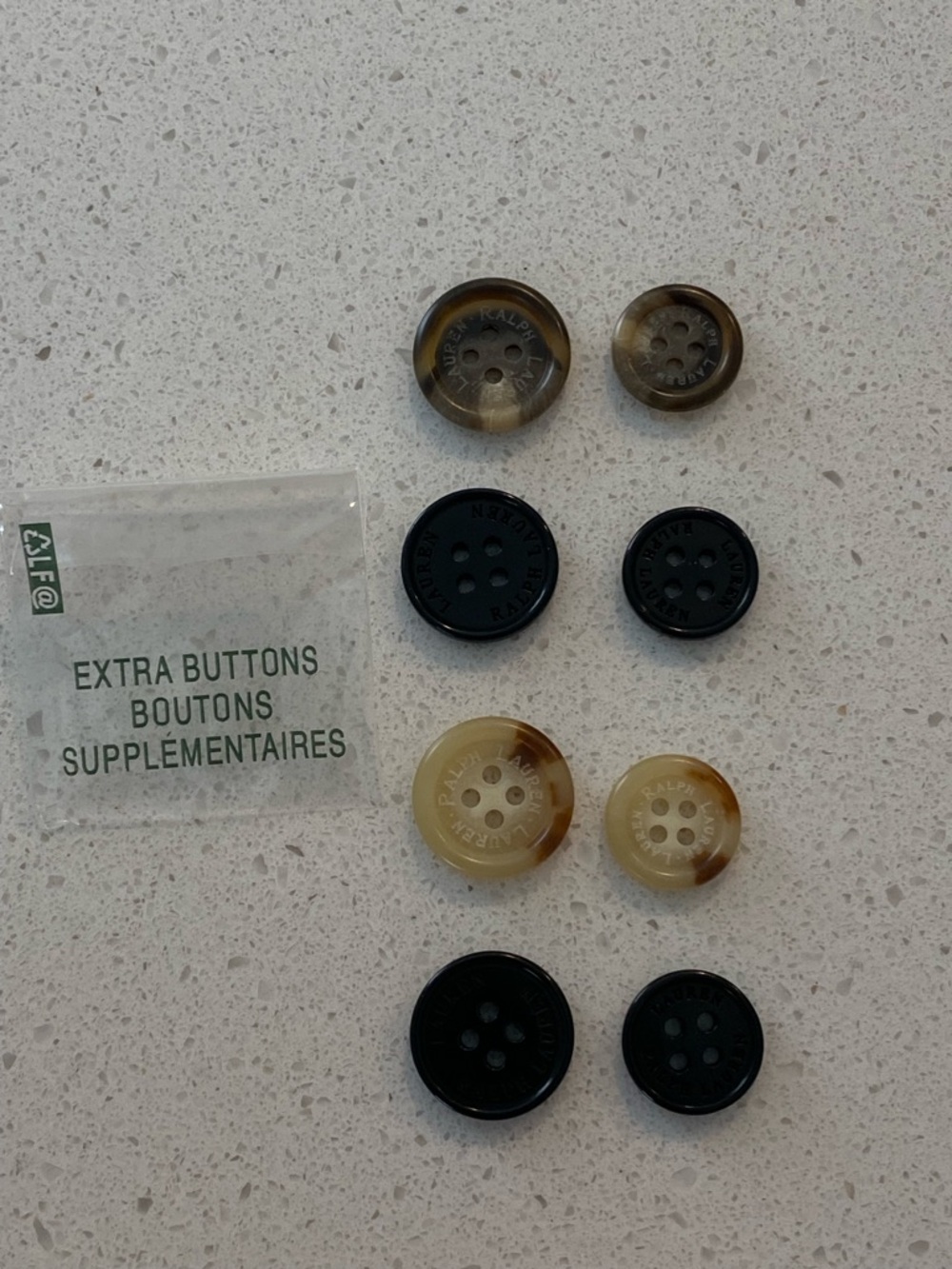 Ralph Lauren Black and Tortoiseshell Replacement Button Set
